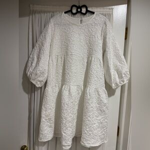 White Textured Dress